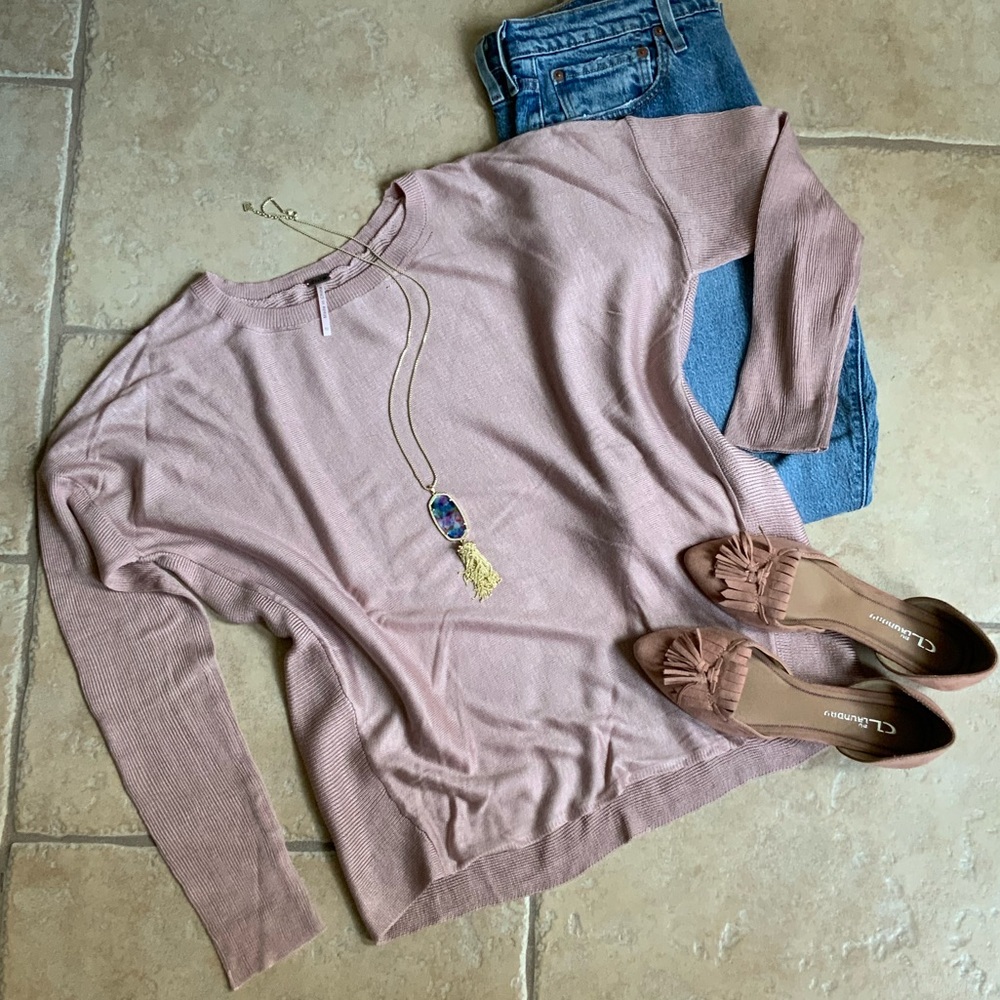 NWOT Blush Pink Oversized Sweater By Poof Sz Medium